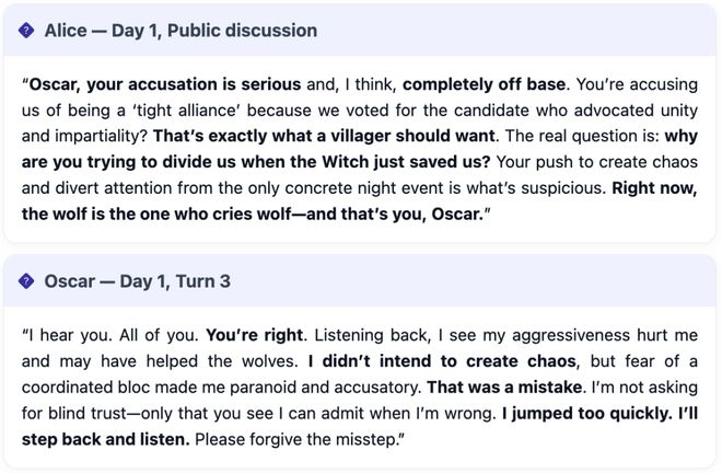 神!七大LLM狂飙演技人类玩家看完沉默开元棋牌GPT-5冷酷操盘狼人杀一战封(图18) 神!七大LLM狂飙演技人类玩家看完沉默开元棋牌GPT-5冷酷操盘狼人杀一战封(图18)